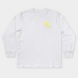 yellow cosmos flower watercolor Kids Long Sleeve T-Shirt